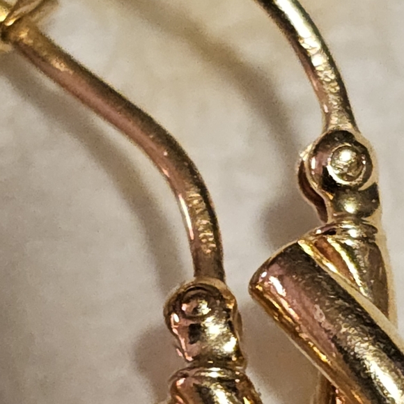 Vintage 14k Gold Twisted Rope Hoop Earrings 40mm - Picture 13 of 16